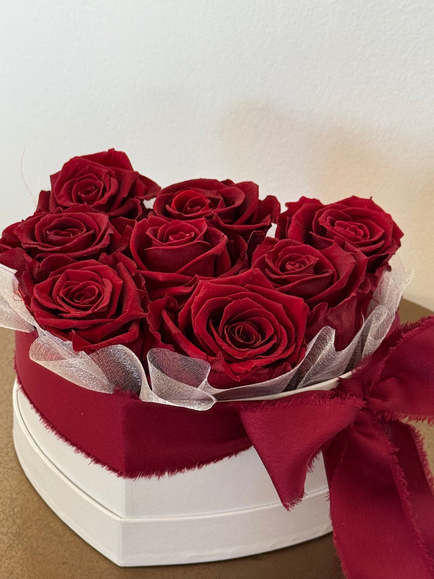 Caja de flores esmeralda