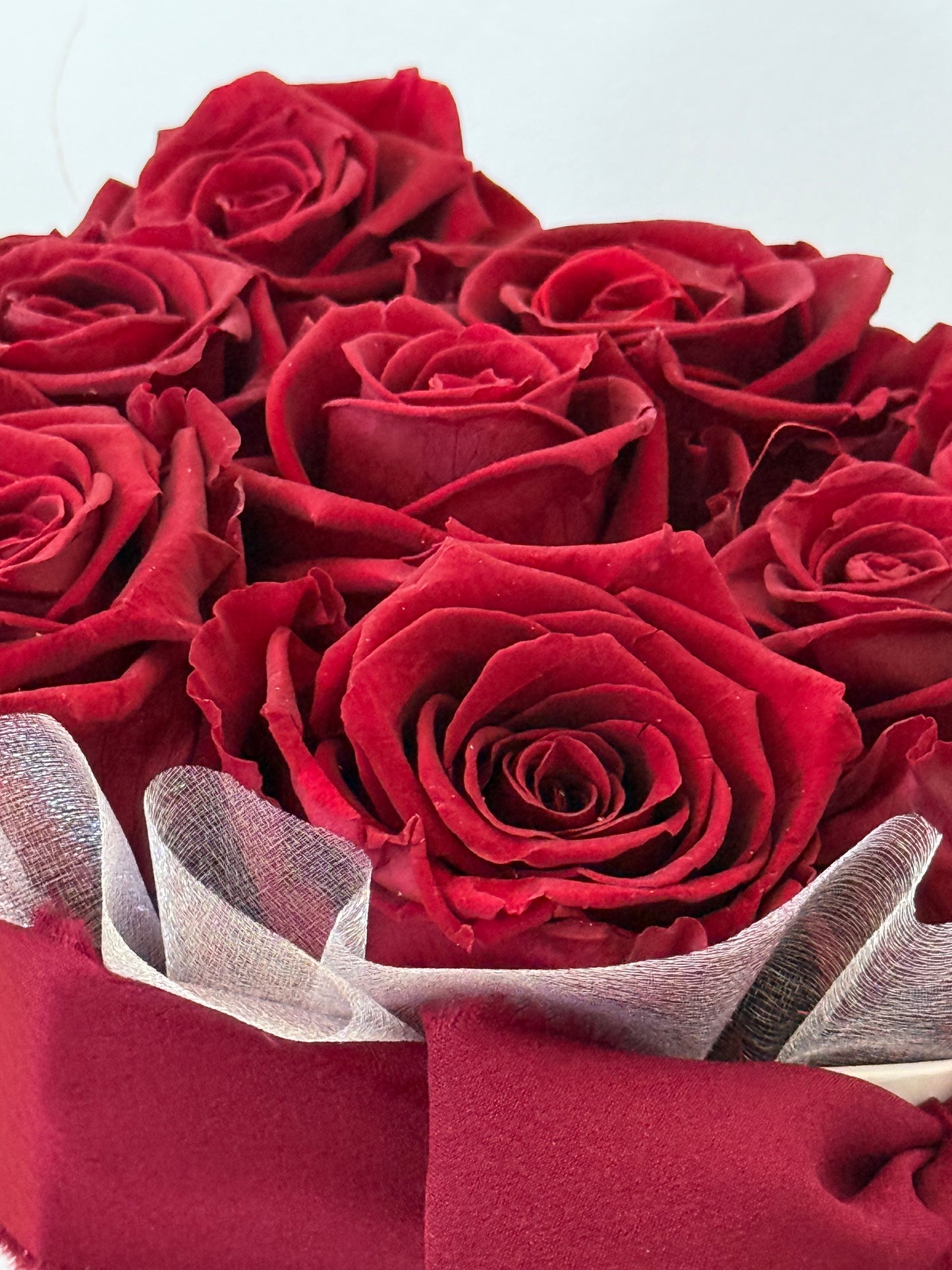 Caja de flores esmeralda