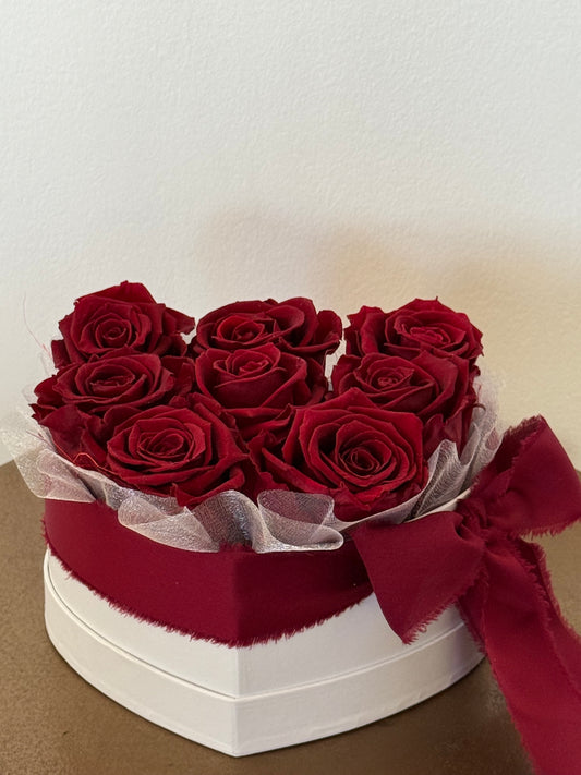 Caja de flores esmeralda